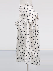 Fashion Ruffle Patchwork Polka Dot High Waist Skirt
