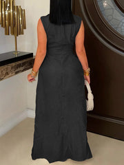 Sexy Sleeveless Lace-up Top And Pants Two Piece Set