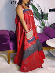 Sexy Striped Print Sleeveless Loose Wide Leg Jumpsuit