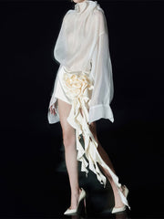 Fashion Oversized Sheer Sun Protection Shirt