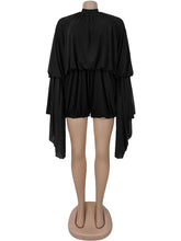 Casual Half High Collar Pleated Romper