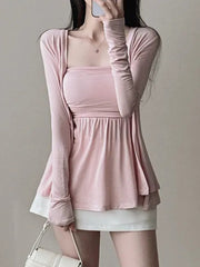 Sexy Strapless Tube Top Cardigan Slim Two-Piece Set