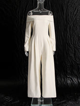 Elegant Folded Off Shoulder Bow Tie Back Slim Jumpsuit