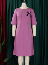 Fashion Round Neck Loose Midi Dress