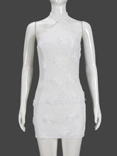 Elegant Halter Backless Lace-up Mini Dress