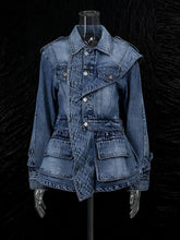 Fashion Patch Pocket Peplum Denim Jacket