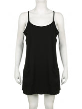 Spaghetti Strap Sleeveless Pockets Mini Dress