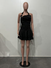 Sexy Halter Backless Asymmetrical Ruched Mini Dress