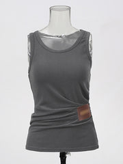 Casual Sleeveless Knit Slim fit Tank Top