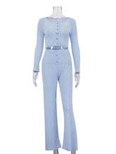 Casual Crop Top And Trousers Home Clothes