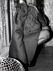 Boutique Oversized Solid Patchwork Floral Blazer