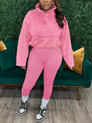 Washed Sweatshirt Tight Pant Sports Casual Sets