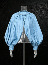 Fashion Balloon Sleeve Crepe Blouse