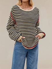 Vintage Crewneck Striped Pullover Sweater