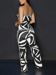 Casual Elastic Tube Top And Long Pants Sets