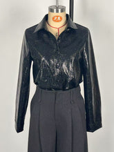 Fashion Slim Embossed PU Leather Jacket