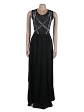 Sexy Rhinestone Sheer Mesh Bodysuit Slit Skirt Sets