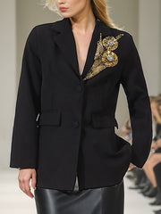 Fashion Beaded Embroidered Casual Blazer