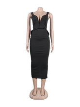 Sexy Deep V Sleeveless Backless Bow Slit Dress