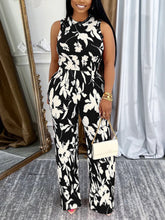 Round Neck Sleeveless Top Straight Pants Casual Set