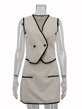 Sleeveless Crop Top With High Waist Skirts Sets