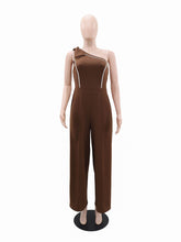 Fashion One Shoulder Bowknot Slim Jumpsuit