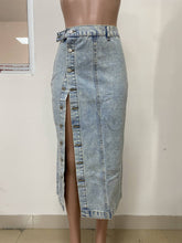 Casual High Waist Split Denim Skirt