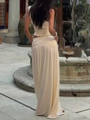 One Shoulder Crop Top Personalized Skirt Set