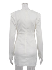 Elegant Round Collar Ruched Mini Dress