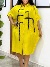 Casual Fashion Pocket Loose Shirt Dress