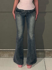 Fashion Low Waist Slim Flare Jeans