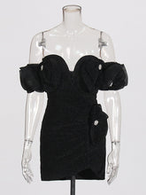 Sexy Strapless Floral Wrap Hip Mini Dress