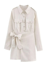 Fashion Bow Bandage Slim Blazer Dress