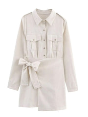 Fashion Bow Bandage Slim Blazer Dress