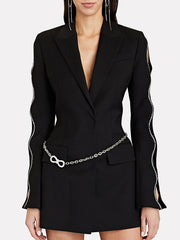 Fashion Chain Ornament Slim Blazer