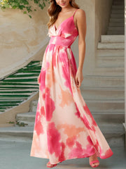 Fashion Strap Floral Print Slim Maxi Dress