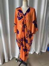 Casual Print Batwing Sleeve Loose Dress