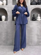 Fashion Loose Lace-up Shirt Casual Pants Set