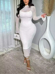Elegant Lace See Through Bodycon Dress