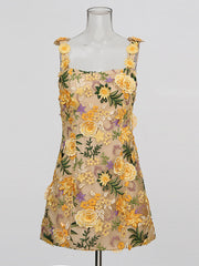 Blooming Moments Embroidered Floral Mini Dress