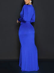 Sexy Deep V Front Twist Drape Maxi Dress