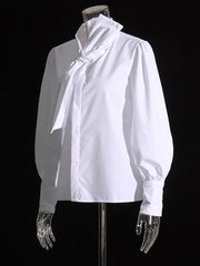 Solid Color Neckerchief Blouse