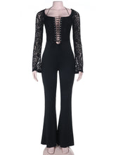 Sexy Lace Patchwork Long Sleeve Slim Jumpsuit