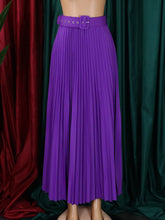 Elegant High Waist Swing Pleated Maxi Skirt