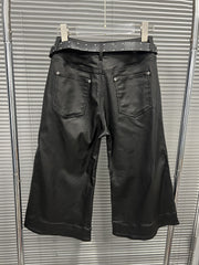 Vintage PU Leather Capri Trousers
