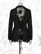 Fashion Hollow Out Lace Patchwork Slim Blazer