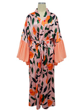 Casual Vacation Print Strap Design Cardigan Smock