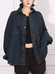Fashion Irregular Button Cozy Denim Jacket