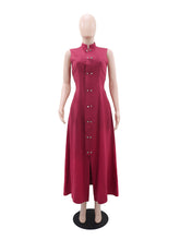 Casual Sleeveless Cinched Waist Slim Maxi Dress