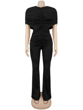 Fashion Ruched Slim Wide Leg Jumpsuit